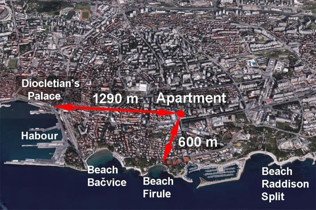 Eurit Apartment Shown In Detail Spalato Esterno foto